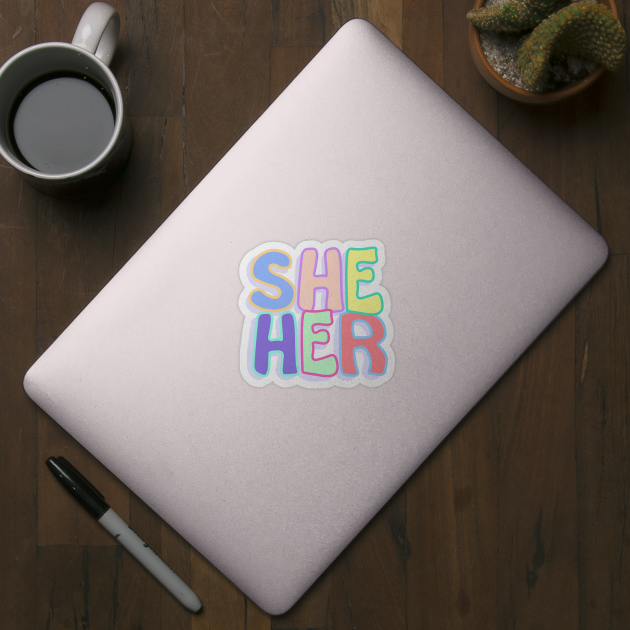 Sheher Pronouns She Her Pronouns Sticker Teepublic 2254